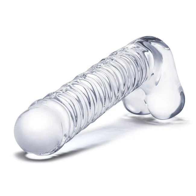 Glas 8 Realistic Ribbed G-spot Dildo W Balls " - Experience the Realism and Sensation