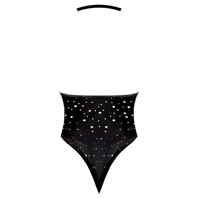 Glitz & Glam Teddy W/ Sna Crotch Black L/xl - Fabric & Feel