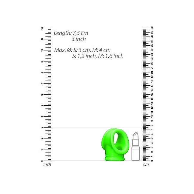 Glow Cock Ring & Ball Str Glow in the Dark - Product Dimensions and Specifications