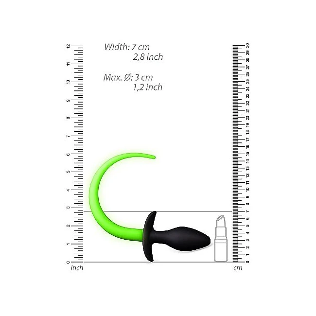 Glow Puppy Tail Plug Glow the Dark - Graduated Sizing & Use