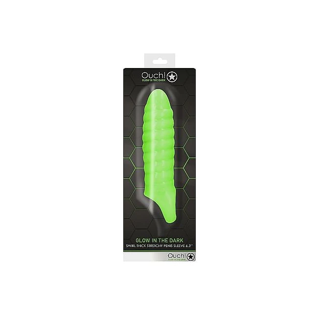 Glow Swirl Thick Stretchy Penis Sleeve Glow in the Dark - Glow Swirl Thick Stretchy Penis Sleeve – Glow in the Dark