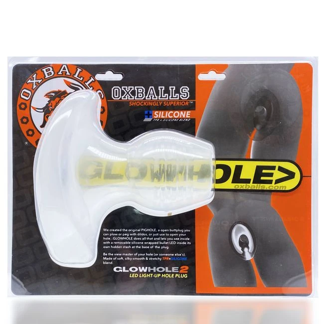 Glowhole-2 Buttplug W/ Le Insert Large Clear Frost - Shape & Comfort