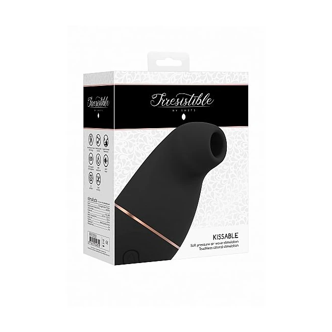 Irresistible Kissable Bla Vibrator - Irresistible Kissable Black Clitoral Vibrator by SHOTS AMERICA