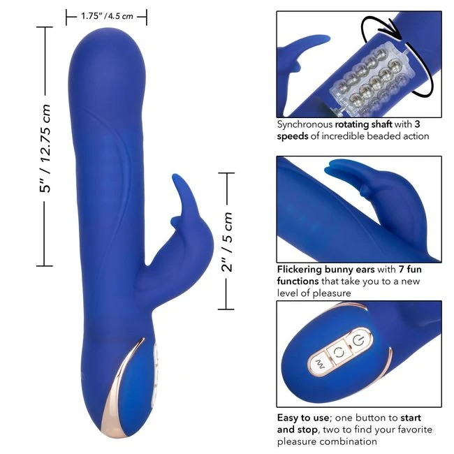 Jack Rabbit Signature Sil Rotating Beaded Rabbit - Vibration Modes and Rotation Features