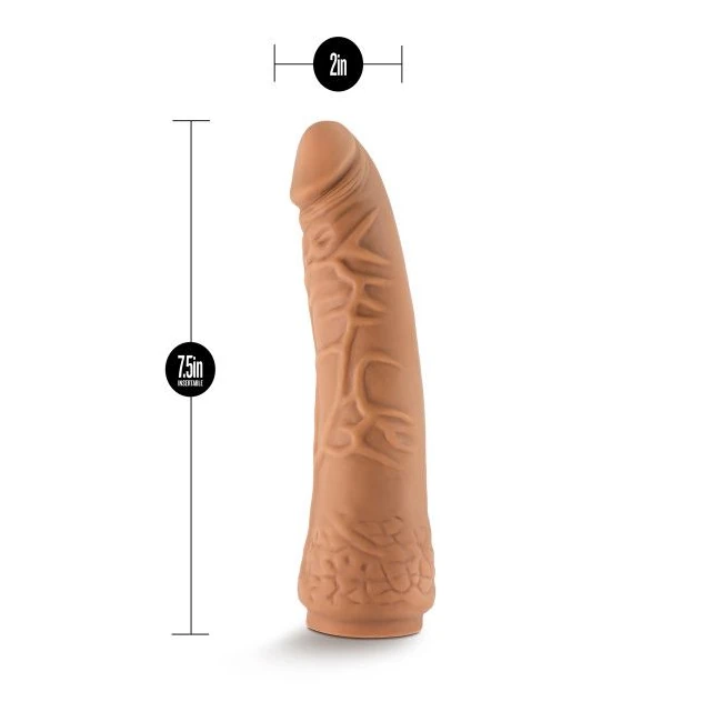 Lock on 7.5in Realistic L on Dildo Mocha - Material & Feel
