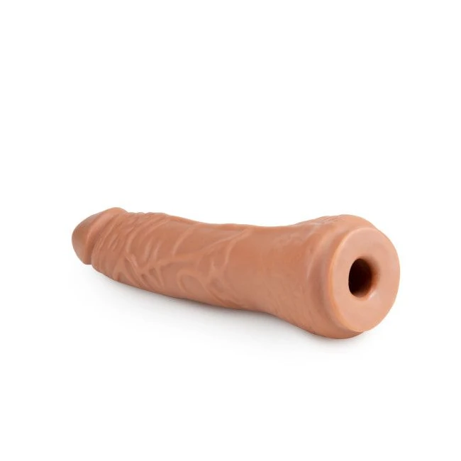 Lock on 7.5in Realistic L on Dildo Mocha - Size & Fit