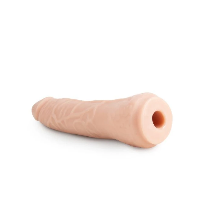 Lock on 7.5in Realistic L on Dildo Vanilla - Size & Fit
