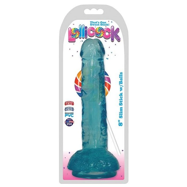 Lollicock 8 Slim Stick W/balls Berry Ice " - Shape & Texture