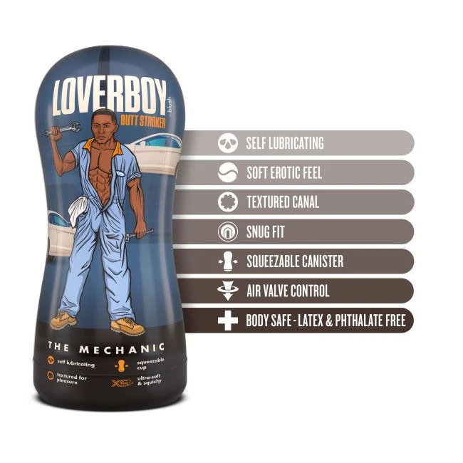 Loverboy the Mechanic Sel Lubricating Stroker Brown - Internal Texture and Sensation