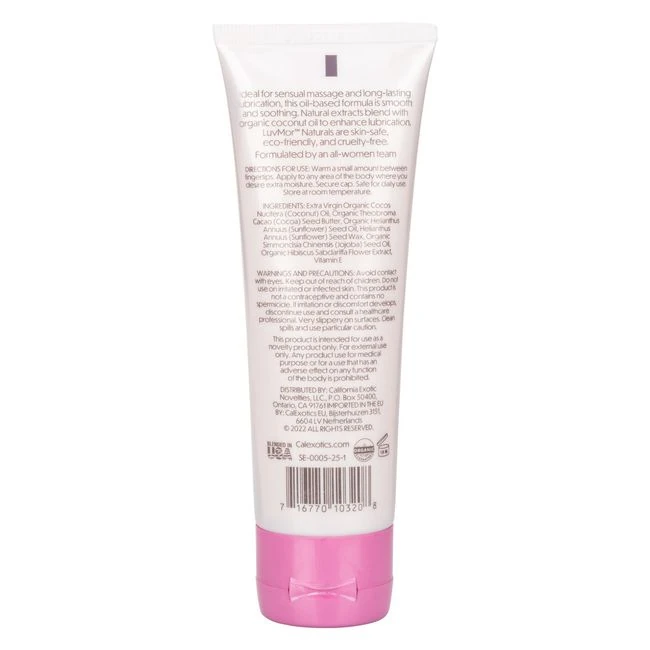 Luvmor Naturals Coconut O Based Personal Lubricant 4oz - Formula & Feel