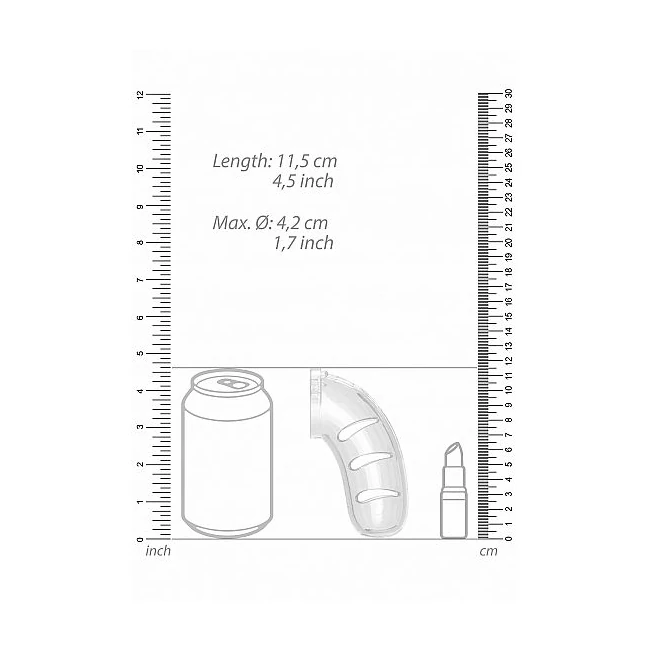 Mancage Chastity 4.5in Ca Plug Model 11 Transparent - Material & Safety