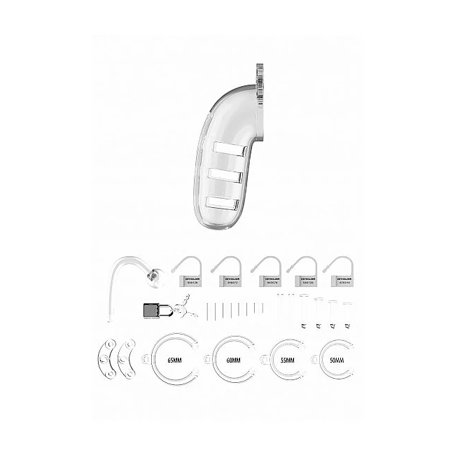Mancage Chastity 5.5in C Plug Model 12 Transparent - Material & Safety