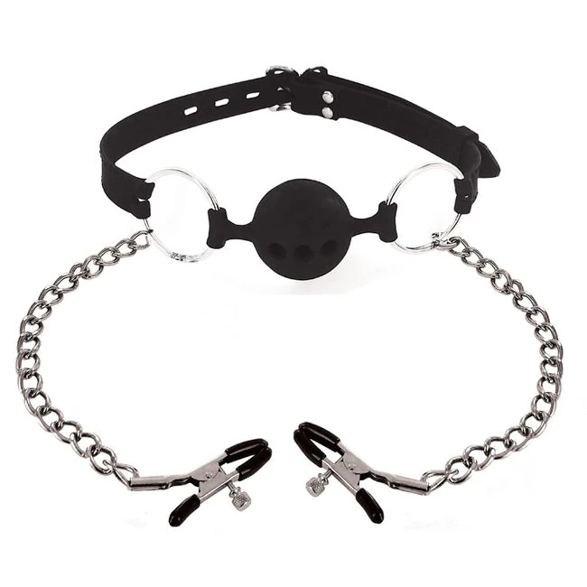 Master Series Ball Gag Silicone with Nipple Clamps - Build & Quality