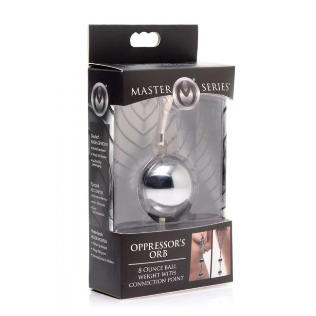 Master Series Opressors O Oz Ball Weight W/ Connection Point - Enhance Your Kinky Play with the Master Series Oppressors Orb 8 oz Ball Weight