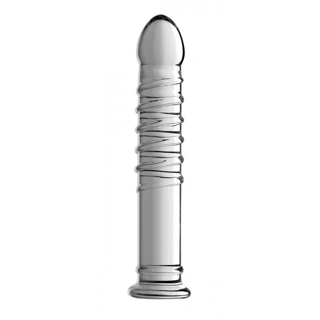 Master Series Ribbed Glas Dildo - Experience the Master Series Ribbed Glas Dildo