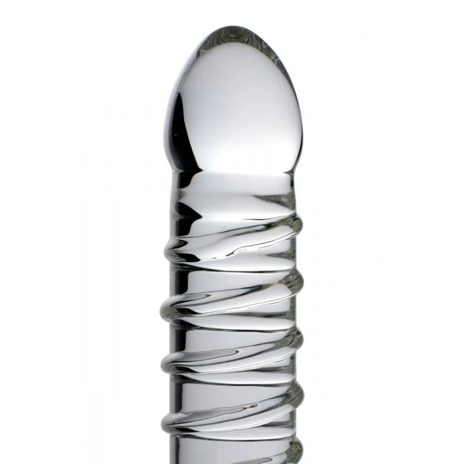 Master Series Ribbed Glas Dildo - How It Feels