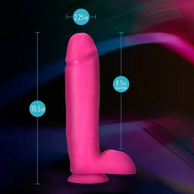 Neo Elite 10in Dual Densi Cock W/ Balls Neon Pink - Specifications