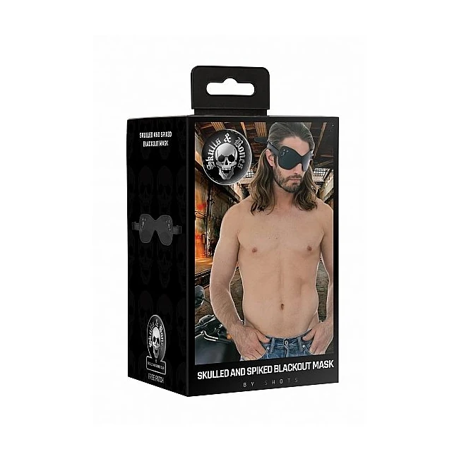 Ouch! Skulls & Bones Eye Large W/ Skulls & Spikes Black - Shape & Comfort