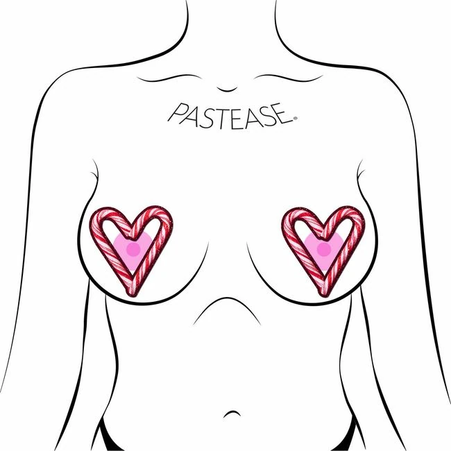 Pastease Candy Cane Heart Outs - Fabric & Feel