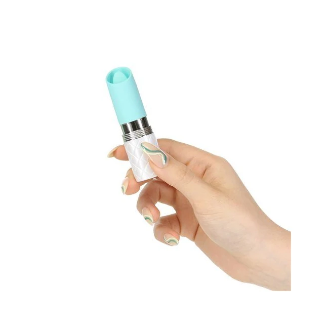Pillow Talk Lusty Flicker Massager W/ Crystal Teal - Vibration Modes and Stimulation