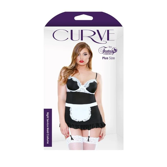 Play Night Service Maid a Dress & Panty B&w 3x-4x - Fabric & Feel