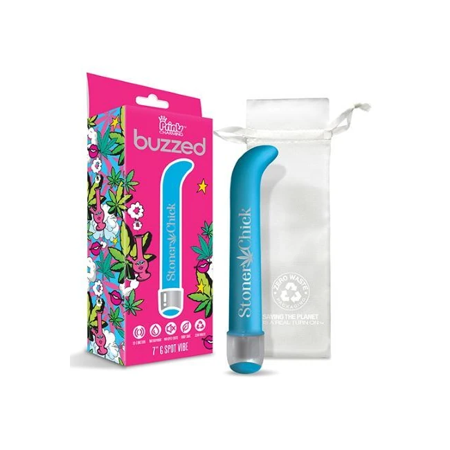 Prints Charming Buzzed 7 Spot Vibe Stoner Chick Blue " - Vibration Modes