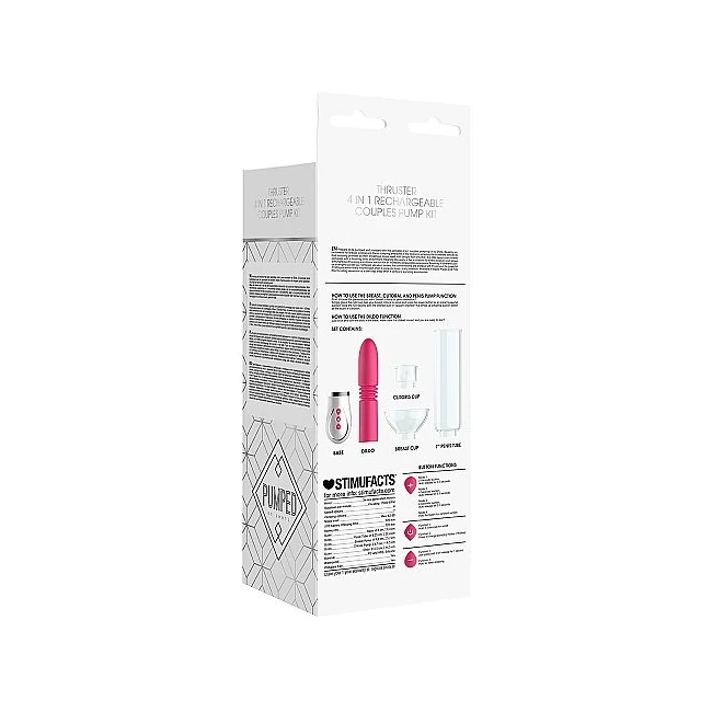 Pumped Thruster 4 in 1 Co Rechargeable Pump Kit Pink - Key Features