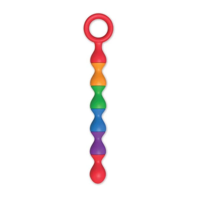 Rainbow Baller Beads Sili Pleasure Beads W/ Ring Handle - How It Feels