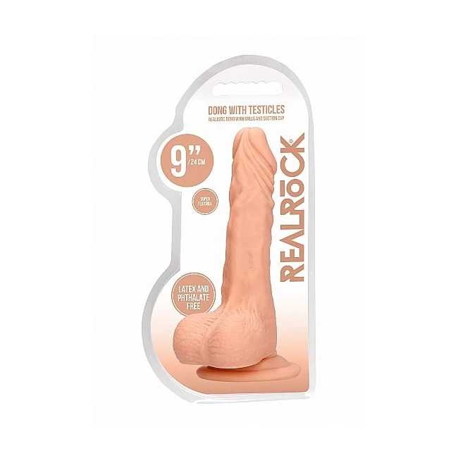 Realrock 9in Dong Flesh W Testicles - Shape & Texture