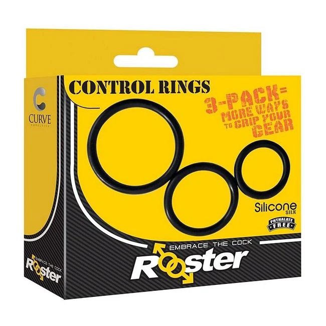 Rooster Control Rings Bla 3pk - Rooster Control Rings Bla 3pk by CURVE NOVELTIES