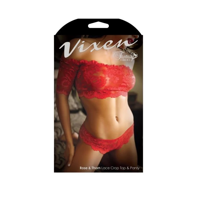 Rose & Thorn Lace Crop to Panty - Design Details