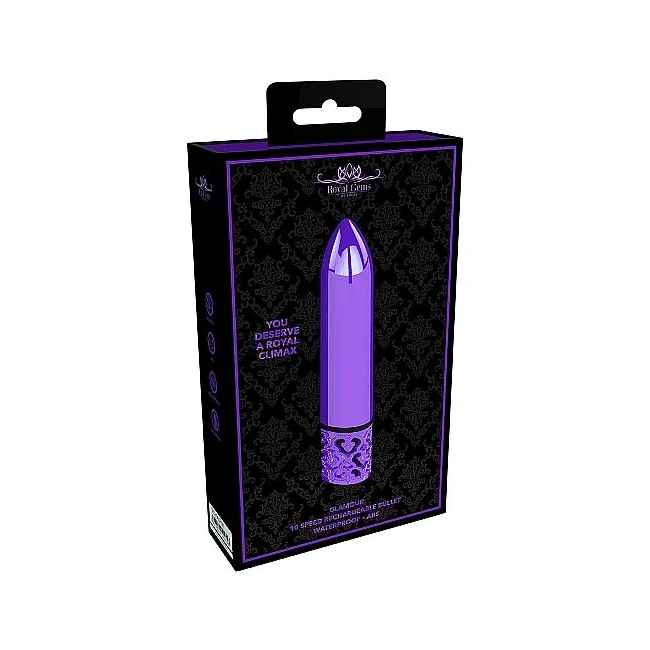 Royal Gems Glamour Purple Bullet Rechargeable - Elegant Design and Premium Materials