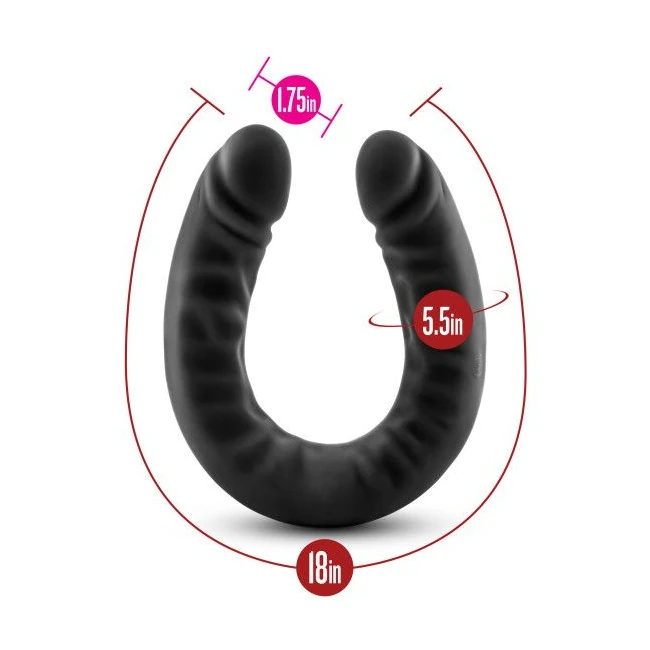 Ruse 18 Silicone Double Headed Dildo Black " - Usage & Care