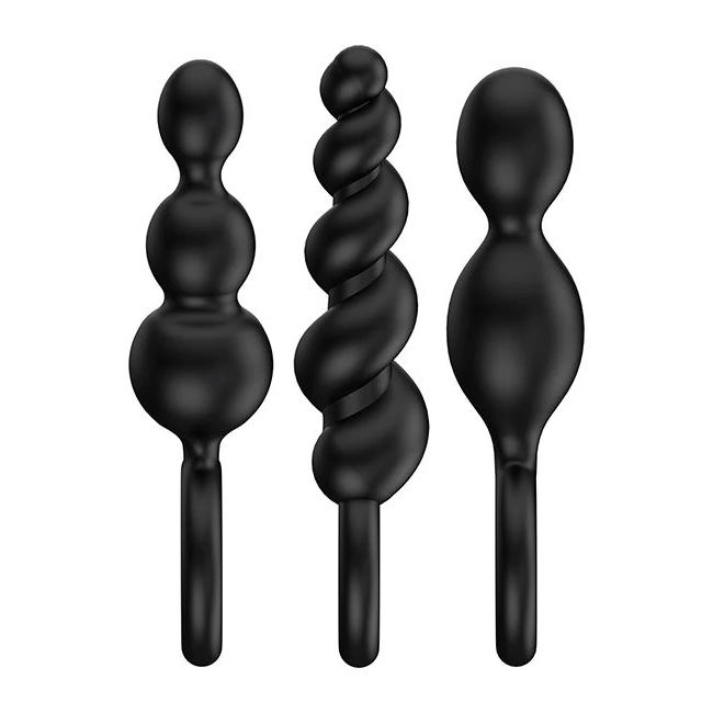 Satisfyer Booty Call Plug of 3 Black - Graduated Sizing & Progressive Training