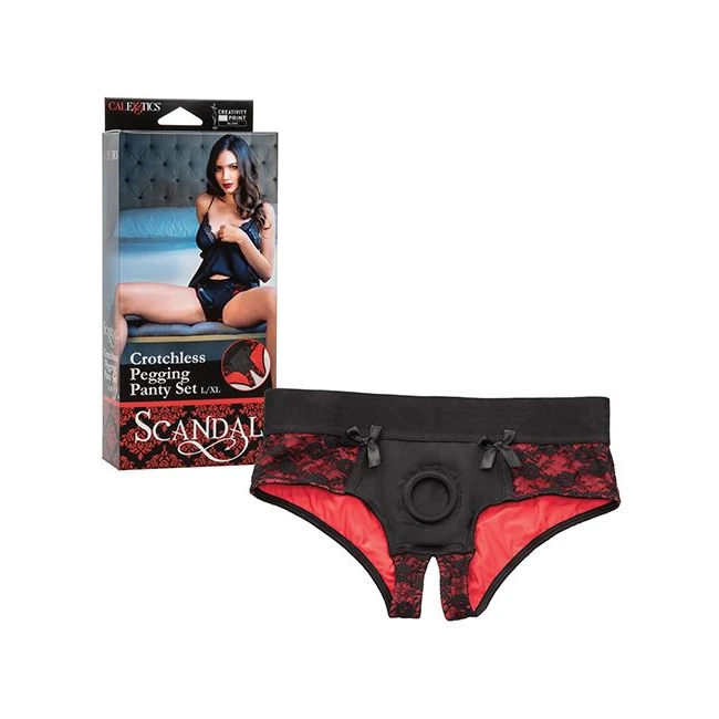 Scandal Crotchless Peggin Panty Set - Specifications