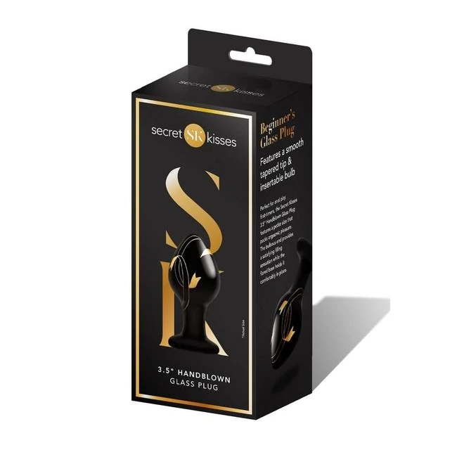 Secret Kisses Glass Black & - Experience the Delicate Elegance of the Secret Kisses Glass Plug