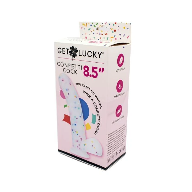 Shibari Get Lucky Confett Cock 8.5in - Material & Feel