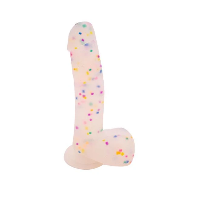 Shibari Get Lucky Confett Cock 8.5in - Size & Compatibility