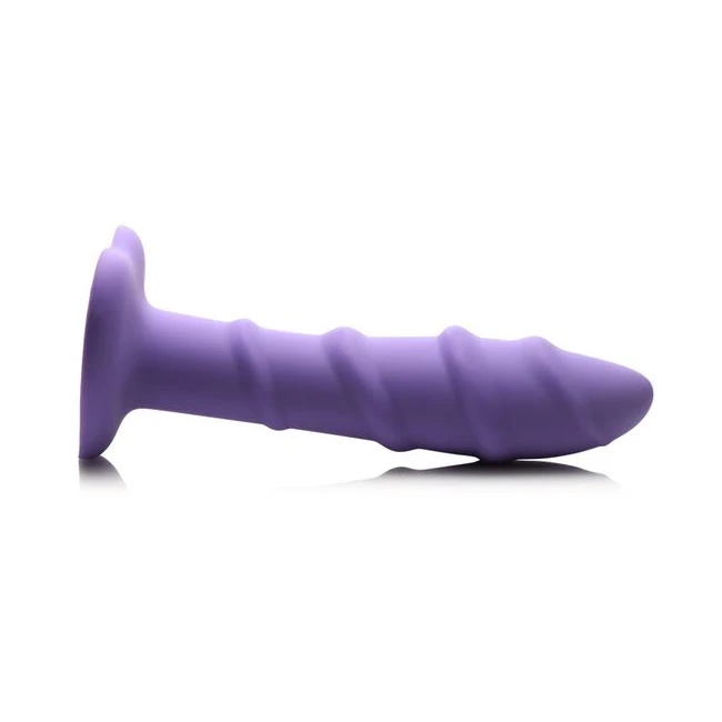 Simply Sweet Swirl Silico Dildo Purple - Material & Feel