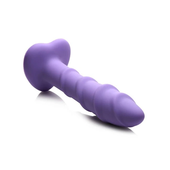 Simply Sweet Swirl Silico Dildo Purple - Size & Compatibility
