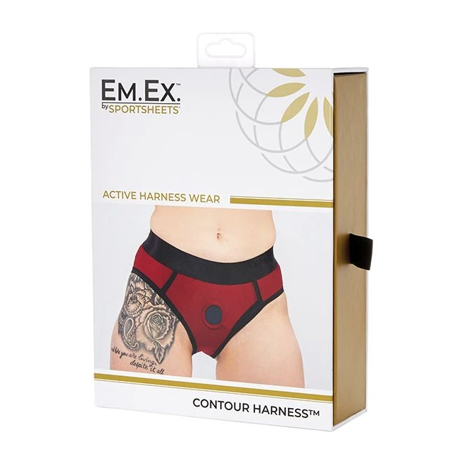 Sportsheets Em.ex. Contou Scarlet/navy Harness - Additional Features