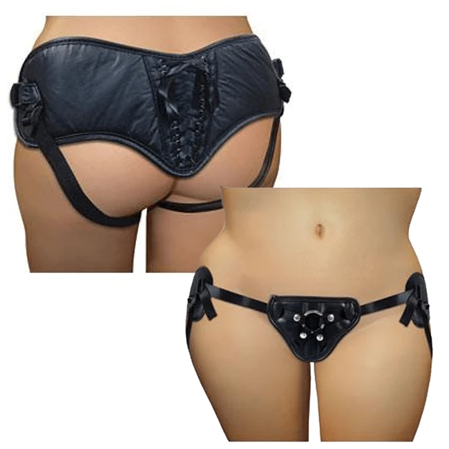 Ss Plus Black Pvc Corsett Strap-on - Material Feel & Construction