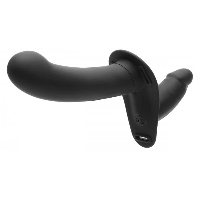 Strap U 28x Double Diva 1 Double Dildo W/ Harness Black - Experience Dual Penetration with the Strap U 28X Double Diva