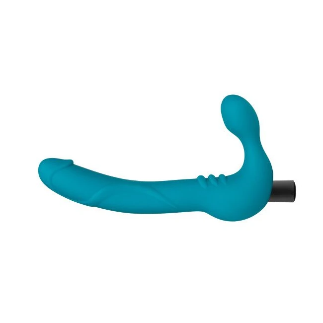 Temptasia Luna Strapless Silicone Dildo Teal - Vibration Modes and Power