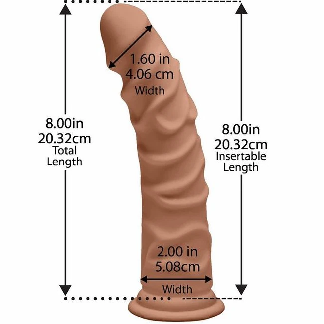 The D Ragin' D 8 Caramel Ultraskyn Dildo " - Shape & Texture