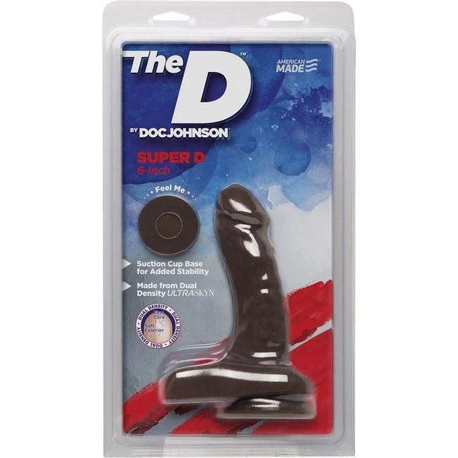 The D Super D 6 W/balls Chocolate Brown Dildo " - Shape & Texture