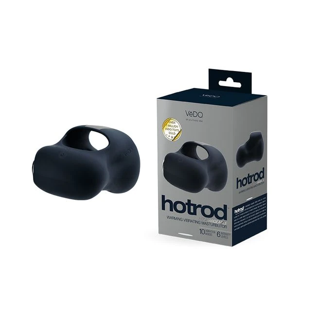 Vedo Hotrod Stroker Warmi Rechargeable Masturbator Just Black - Additional Features