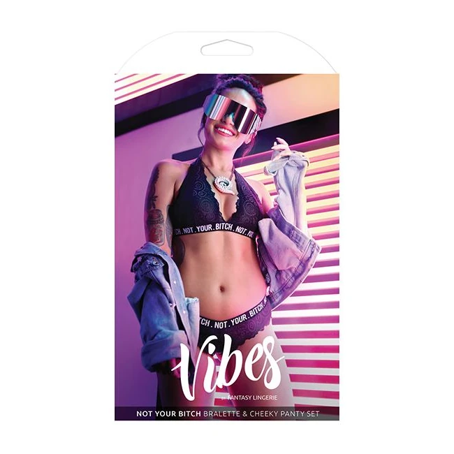 Vibes Not Your Bitch Lace Bralette & Panty Set Large/xl - Specifications