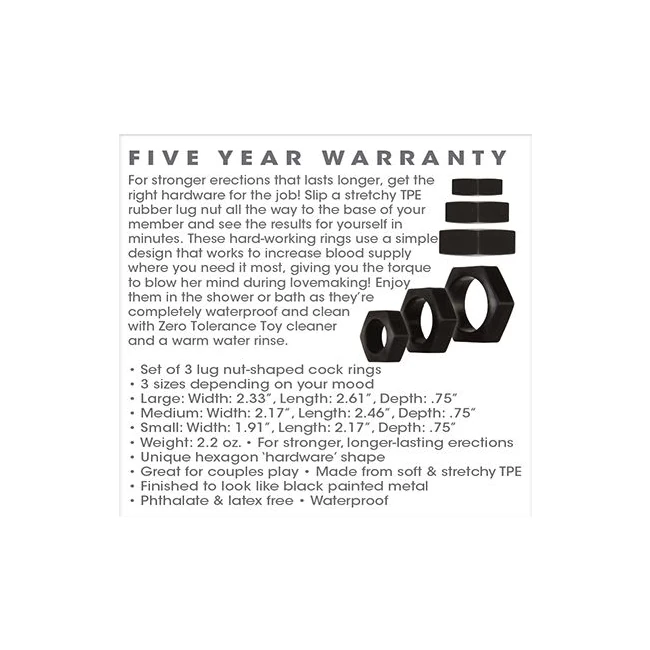 Zero Tolerance Lug Nuts - Additional Features