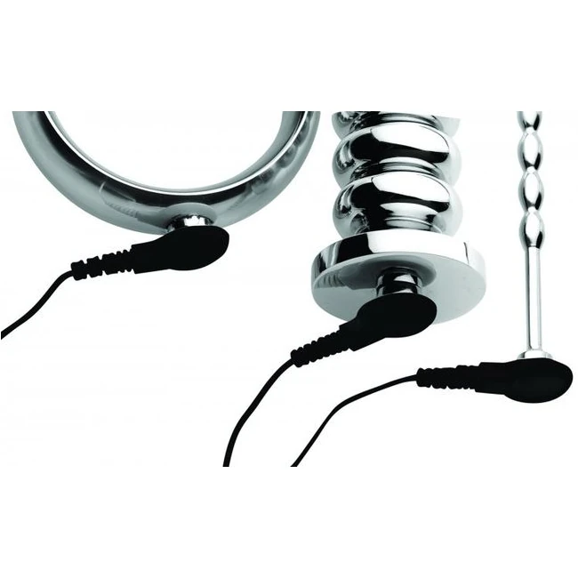 Zeus Deluxe Series Voltai Him Stainless Steel Male E Stim Kit - Shape & Comfort